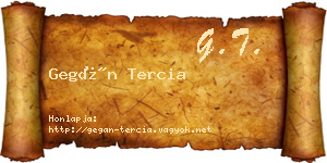Gegán Tercia névjegykártya